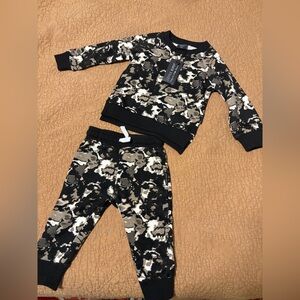 Little Bipsy Black and Tan Camo Kids Matching Set